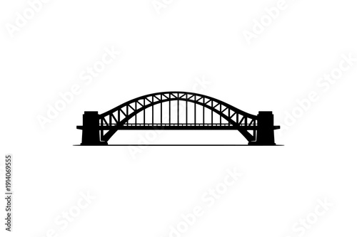 Minimal Arch Bridge Structure Vector Icon
