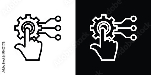 Digitalization Icon Sheet Black And White