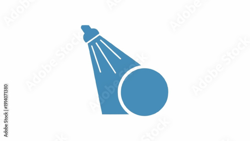 Blue Shower Head with Water Spray.