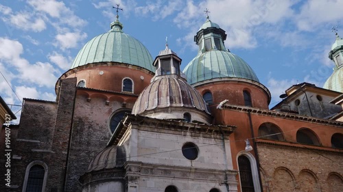 Cupola or Dome of Treviso Cathedral of Saint Peter the Apostle or Cattedrale di San Pietro Apostolo Exterior in the Veneto Region of Italy