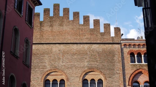 Palazzo dei Trecento, also called Palazzo della Ragione in Treviso, Italy, Rear or North Facade, the Palace of the Municipal Council Exterior
