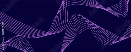 Abstract glowing wave lines on light blue background. Modern flowing wavy lines. Dynamic wave pattern. Futuristic concept. Suit for banner, poster, cover, brochure, flyer, website
