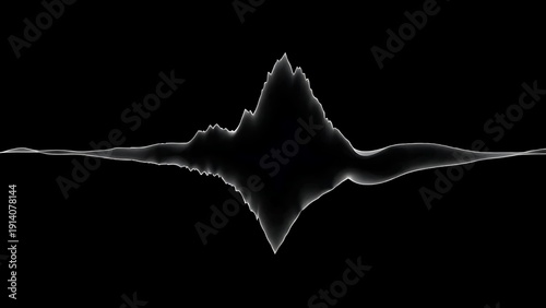 malleability. Visual representation of sound waves with smooth lines and a sharp distorted ripple. travel magazines, destination branding, designed for outdoor magazines and nature guides.