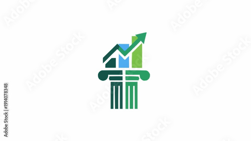 Green and blue graph on column.