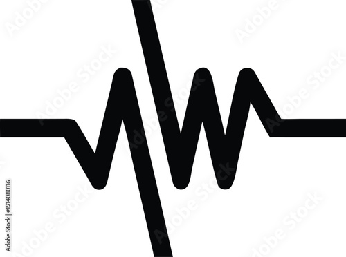 Electric Signal Pulse Silhouette Single Icon Illustration