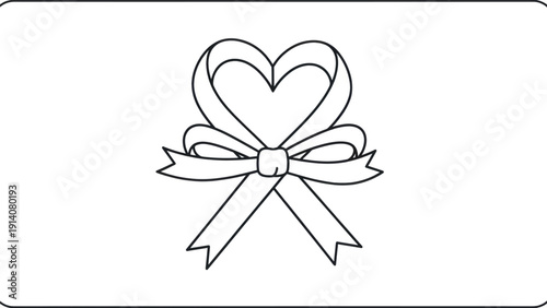 Elegant line drawing of a tied ribbon bow illustration.
