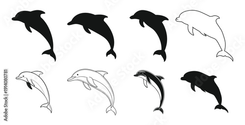 dolphin silhouettes dynamic pose dolphin dolphin silhouette