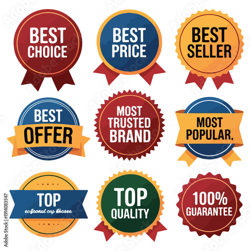 Best Seller, Best Price & Guarantee Badge Collection