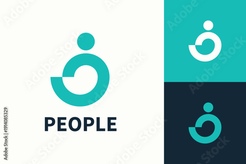 People Abstract Human Connection Logo Design Representing Community and Modern Identity Concept