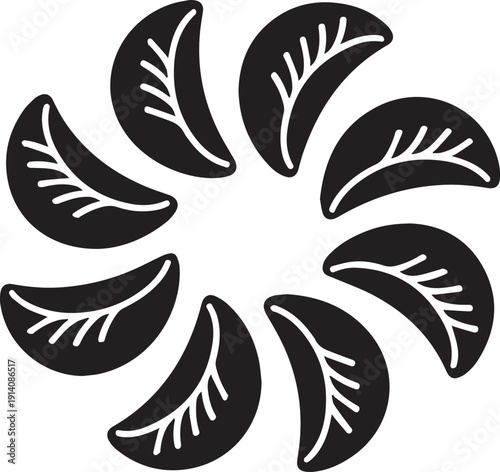 Four black silhouette disposable cups with straws, modern graphic for drinks and beverages