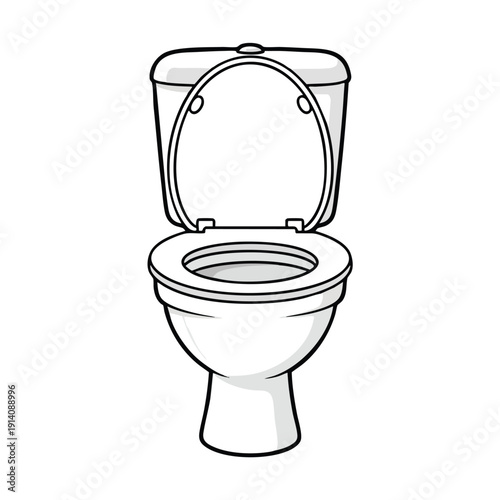 Black and White Toilet Illustration