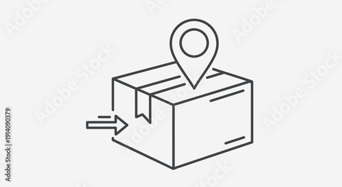 Package with location pin icon, symbolizing delivery destination