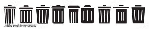  trash can ector icon set garbage illustration sign