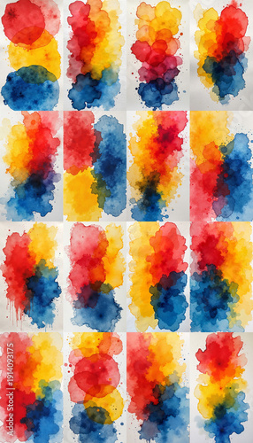 Wallpaper Mural Collection of watercolor painting of three layers of different colors. Torontodigital.ca