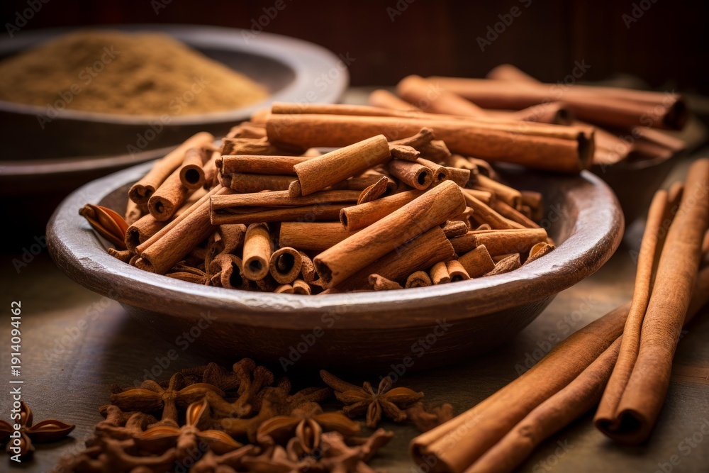 custom made wallpaper toronto digitalCinnamon sticks, star anise, and powder creating an aromatic spice collection