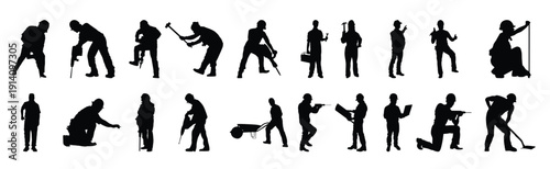 construction worker silhouette element