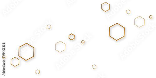 Minimal Gold Hexagon Geometric Pattern On Clean White Background For Elegant Modern Design