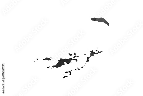 British Virgin Islands Map - Polygon Style Vector Illustration in Black and Gray Gradient, Low Poly Geometric Design, Isolated on White Background for Infographics and Education.