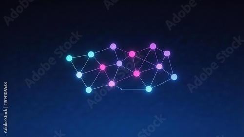 Abstract glowing network nodes