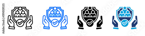 Public Safety Icon Set Multi Style Vector Illustration