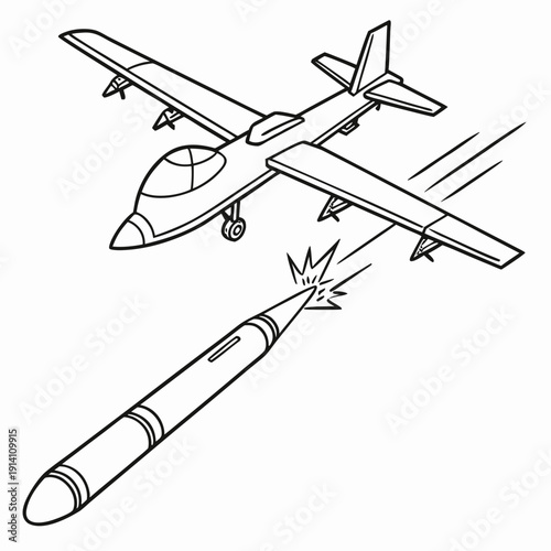 Drone launching missile in flight unmanned aerial vehicle 1