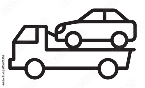 Tow Truck Carrying Car Icon
