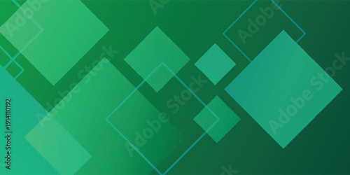 Abstract Green Geometric Background With Overlapping Diamond Shapes For Modern Business And Technology Design