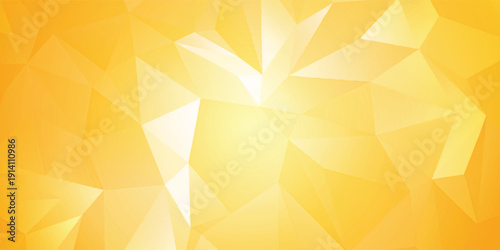 Bright Yellow Abstract Low Poly Geometric Background With Warm Sunlight Glow For Design