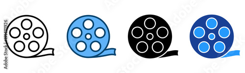 Film Icon Multiple Style Vector Collection   