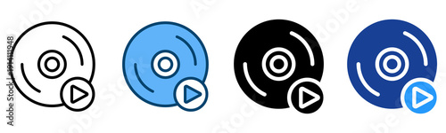 Disc Icon Multiple Style Vector Collection   