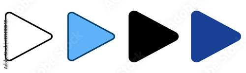 Play Icon Multiple Style Vector Collection   