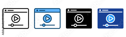 Video Player Icon Multiple Style Vector Collection   