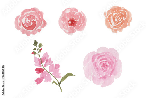 abstract watercolor flowers, leaves illustration set - green leaf branches collection for wedding, greetings, stationary, wallpapers, fashion, background. olive, green leaves, Eucalyptus etc.