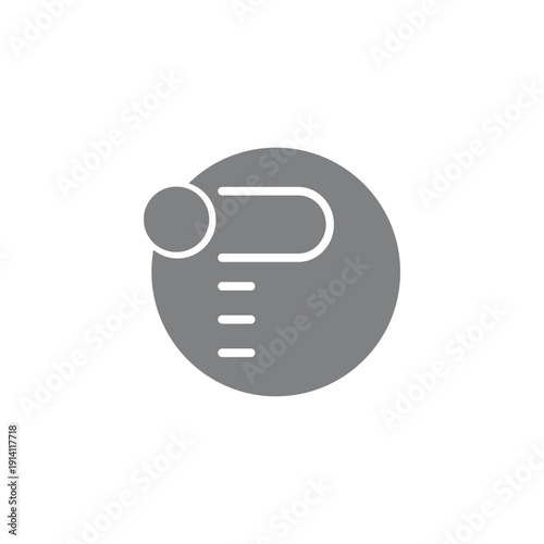 Initial lowercase letter logo cp,pc, p inside c, monogram rounded shape, white color on black background