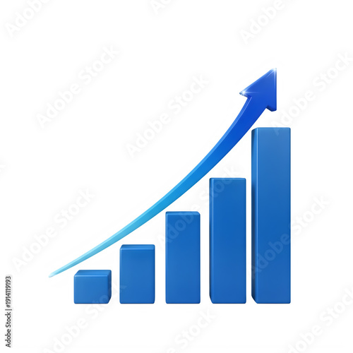 Free Download Growth chart with upward trending arrow isolated on transparent background - GFXLoad