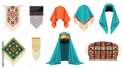 Traditional textile designs and tapestry collection