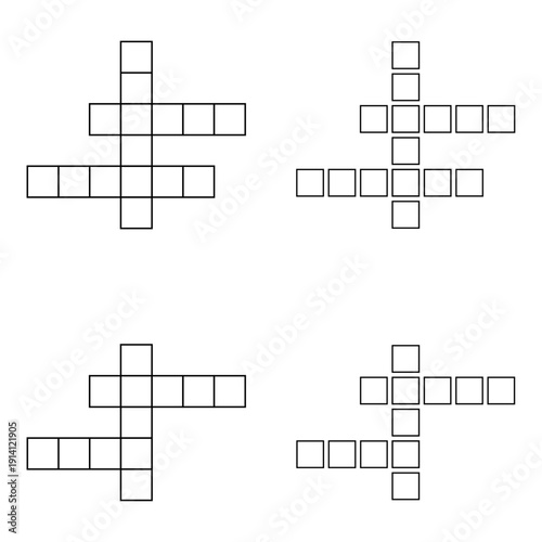 Set of Crossword concept icon, cross word graphic, web flat vector illustration .
