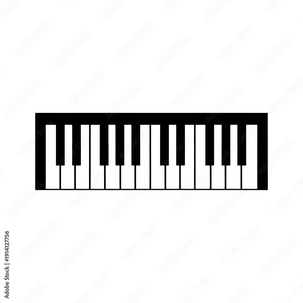 Fototapeta premium A stark depiction of piano keys presented as a bold graphic silhouette