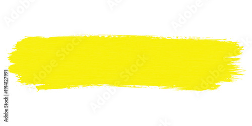A yellow paint roller and brushes create a grunge frame over a ripped blank paper sheet with a torn edge texture and empty copy space for a rough design illustration concept