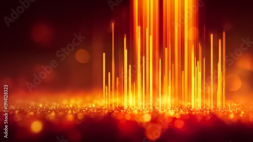 Vibrant orange background with a series of yellow lines that create a dynamic and energetic atmosphere