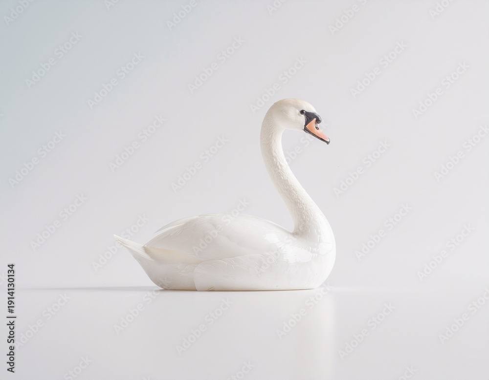 Fototapeta premium 白鳥のオブジェ、コピースペース Swan Object with Copy Space 