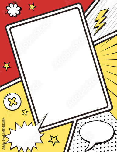 Retro Pop Art Comic Frame with Speech Bubbles