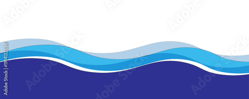 Sea waves layered vector background illustration and sea beach vector illustration.