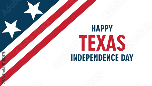 happy texas independence day patriotic banner with usa flag elements stars stripes and bold typography celebration design