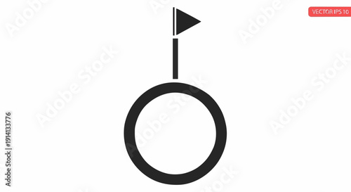 Goal achievement success marker icon representing a key target destination or important milestone in a process or journey. Simple graphic for reaching an objective