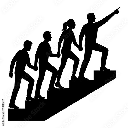 Silhouettes of people in the city on rooftops dancing walking and enjoying music and sports