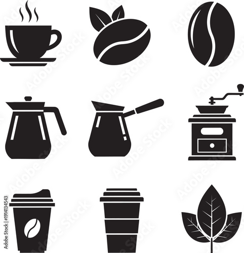 A high quality vector illustration of a steaming cup of fresh black coffee served on a wooden table in a cozy cafe setting for breakfast.