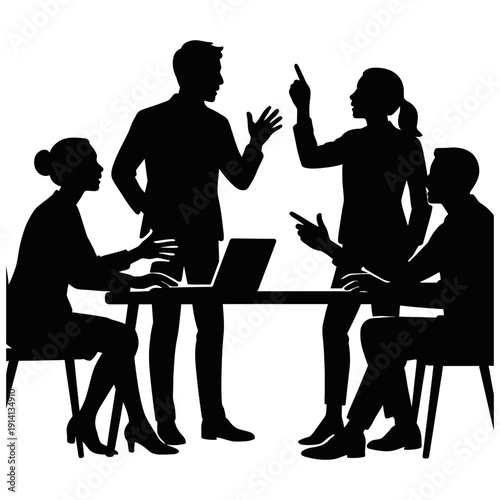 Business and romantic silhouettes enjoying drinks at cafe and bar