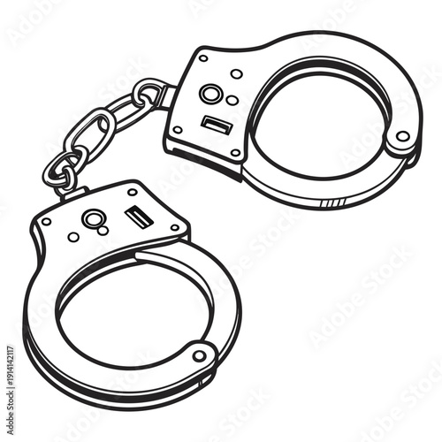 Realistic handcuffs with chain link metal cuffs police cuffs