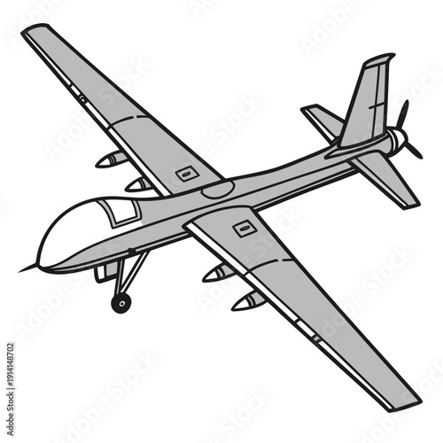 Tactical U A V with missile propulsion visible drone